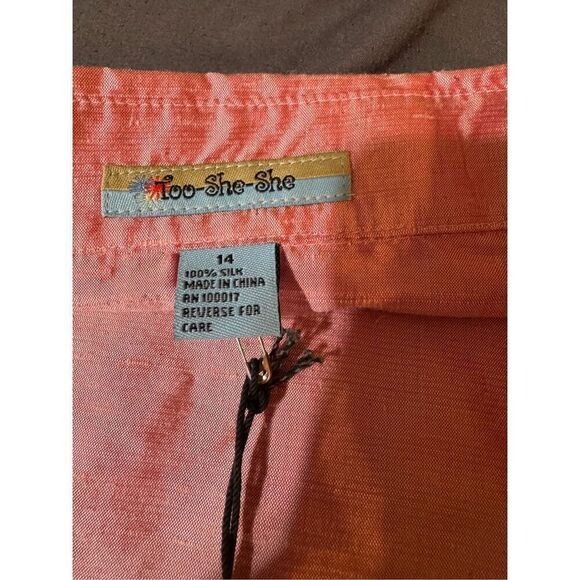 pink button down indie v-neck 3/4 sleeves top 14/L - Picture 7 of 7